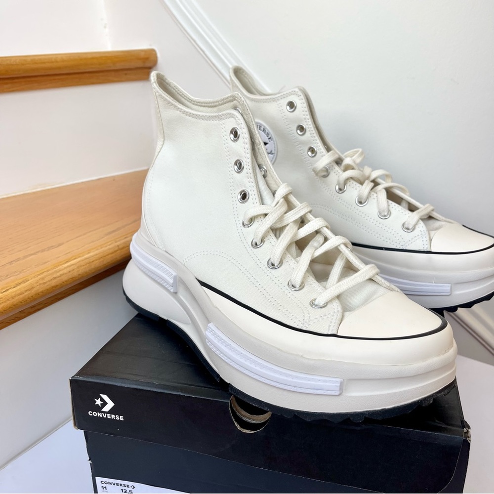 NWT Converse Run Star Legacy CX Hi Platform high top Chuck Taylor sneaker white - Picture 6 of 16